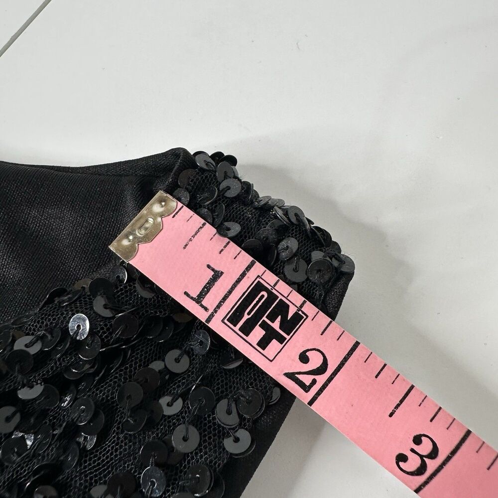 Rue 21 Black Sequin Mini Dress Lined LBD Cocktail Party Glam Event HOCO Sz L - Picture 12 of 14